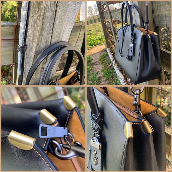 Coach 1942 Cooper Satchel Glovetan Suede Rogue Bag - Picture 3 of 6